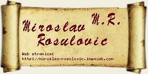 Miroslav Rošulović vizit kartica
